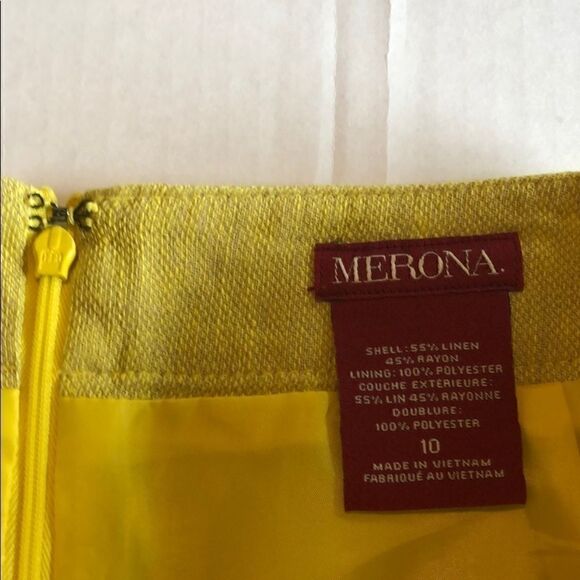 Yellow skirt with back slit size 10 by Merona - Picture 2 of 4